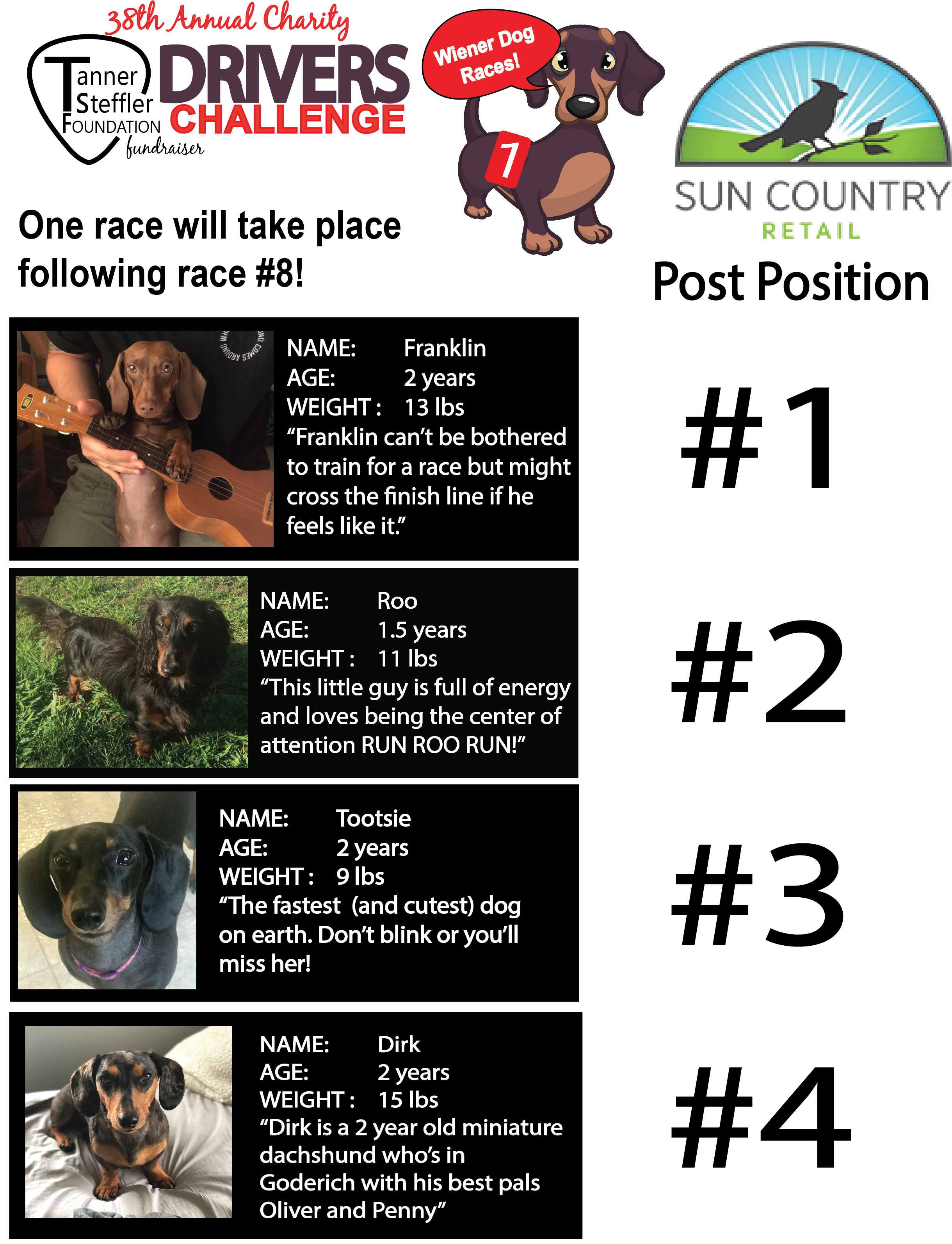 Field set for inaugural Wiener Dog races at Clinton Raceway this Sunday